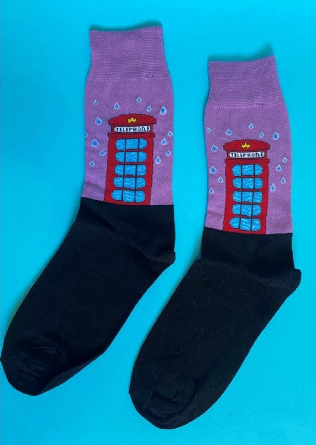 Red Telephone Socks