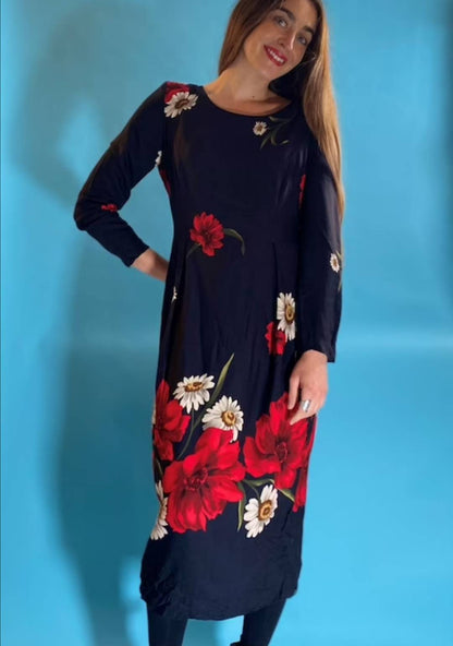 Vintage Red Rose Dress.