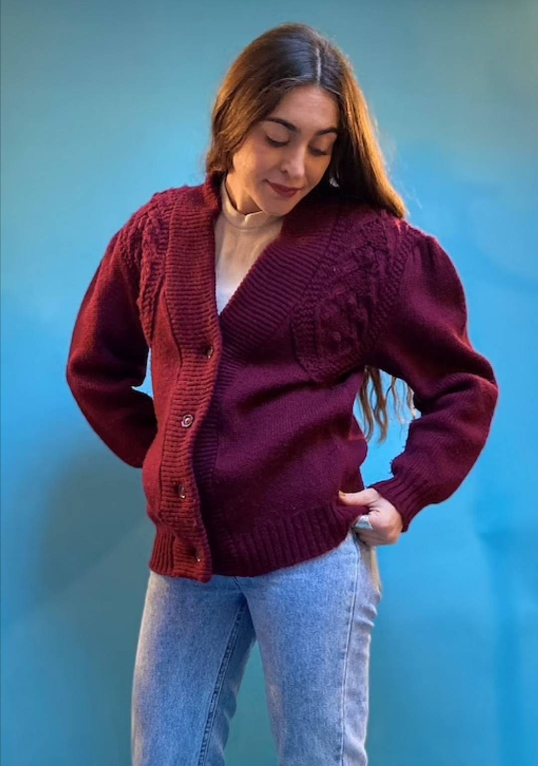 Vintage 80s Knitted Cardigan.