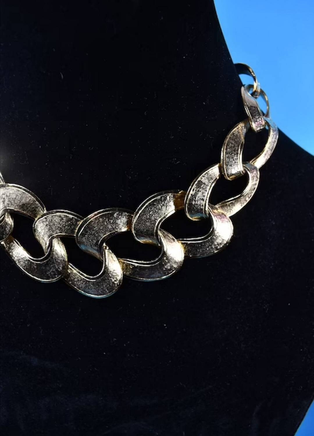 Vintage Gold Plated Chunky Necklace