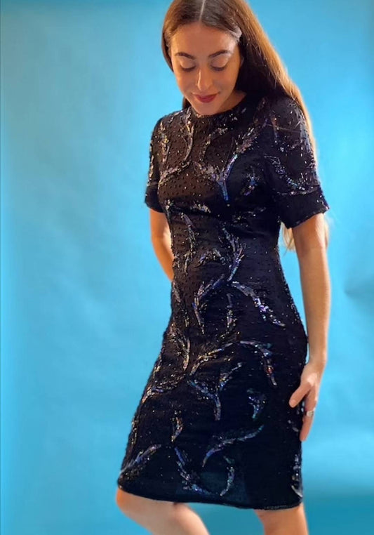 Vintage Sequin Paisley Dress.