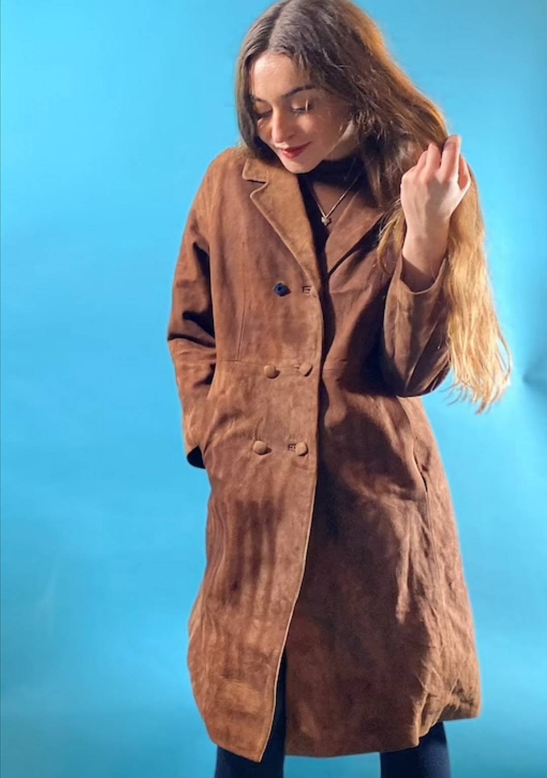 Vintage Brown Suede Coat.