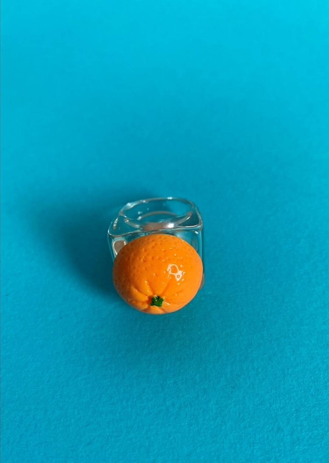 Chunky Plastic Orange Fruit Ring