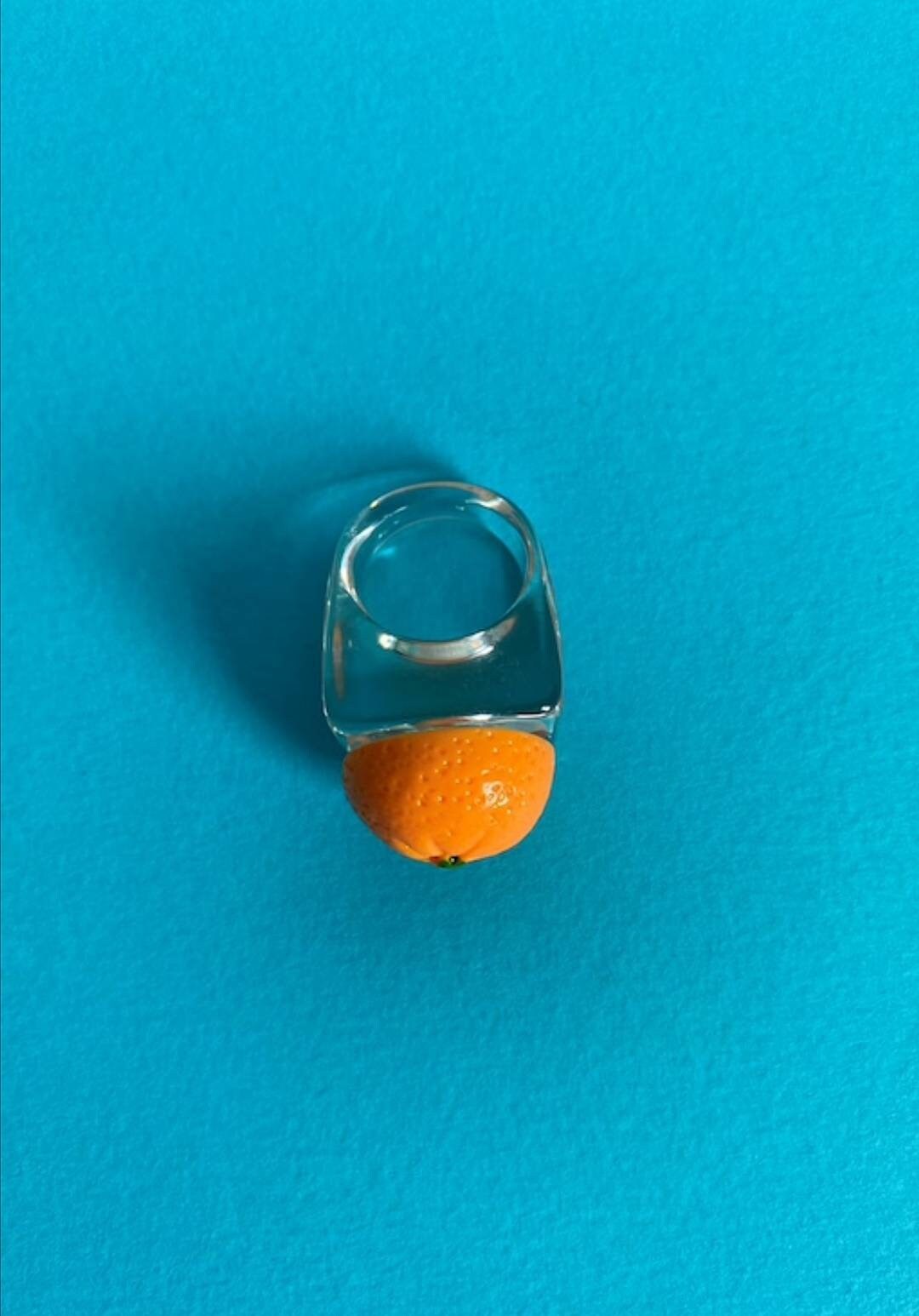 Chunky Plastic Orange Fruit Ring