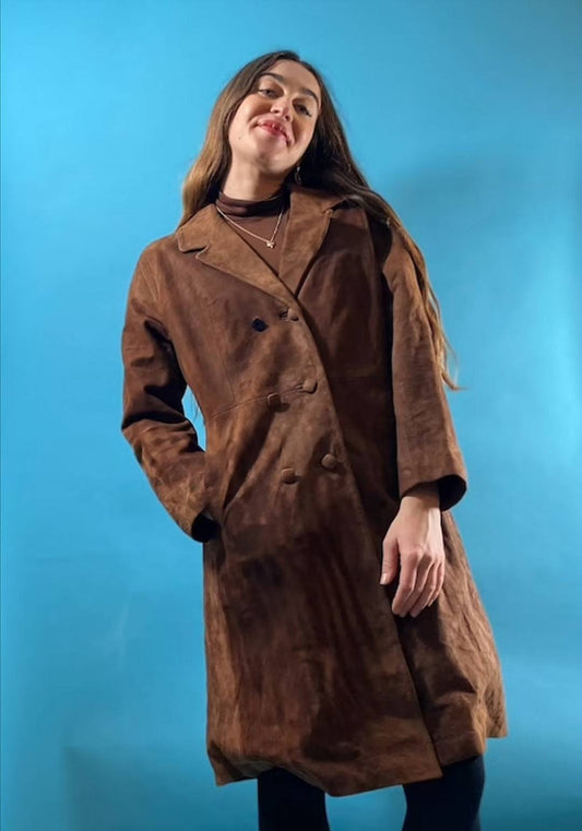 Vintage Brown Suede Coat.