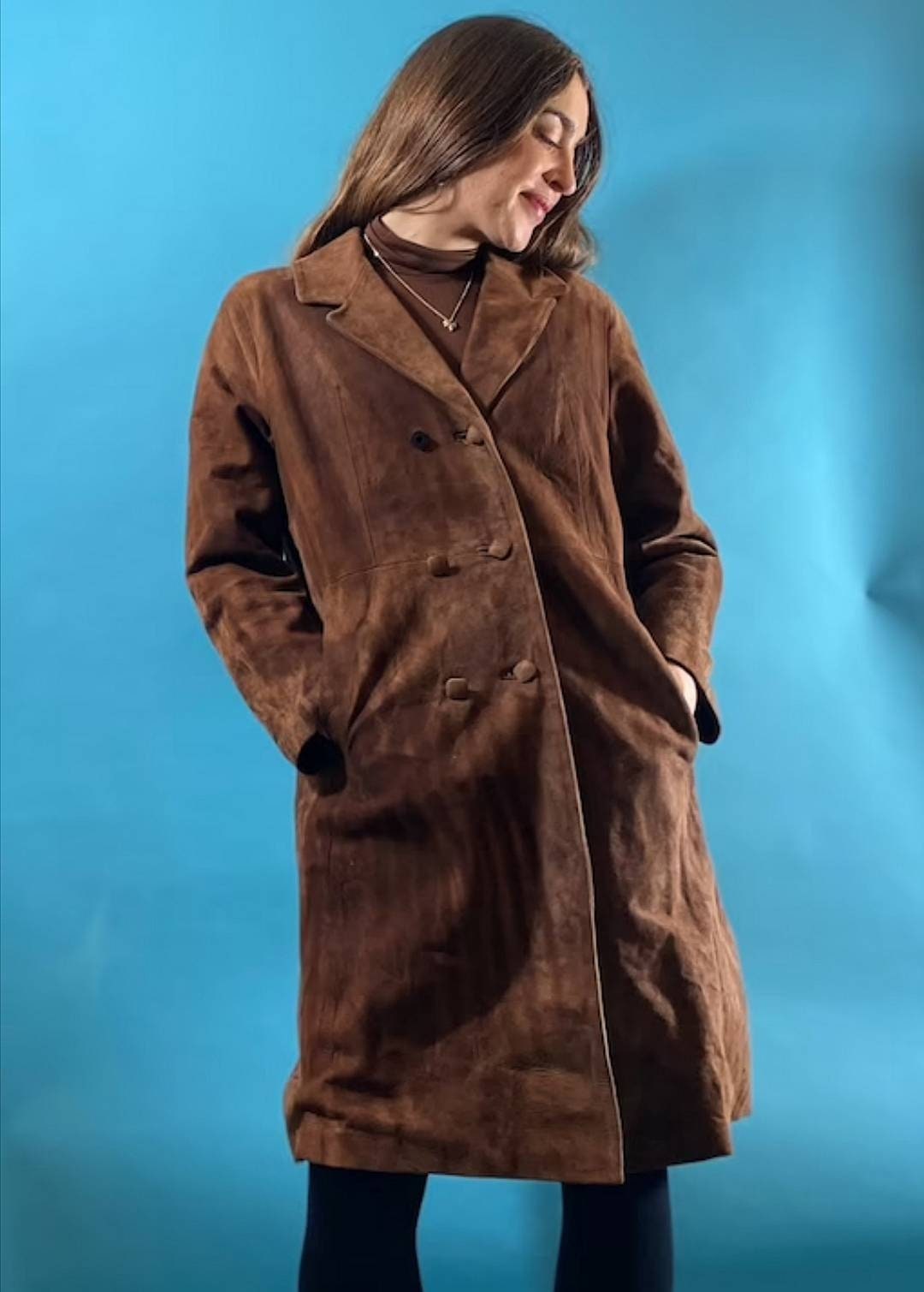 Vintage Brown Suede Coat.