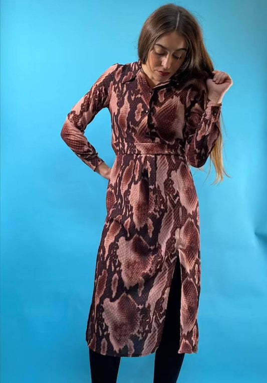 Y2K Snakeskin Print Dress.