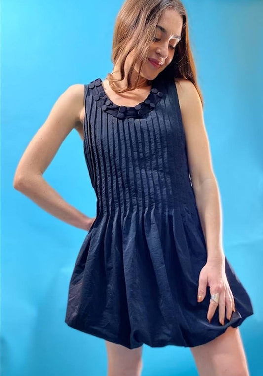 Vintage Revival 1960s Puffball Black Dress.