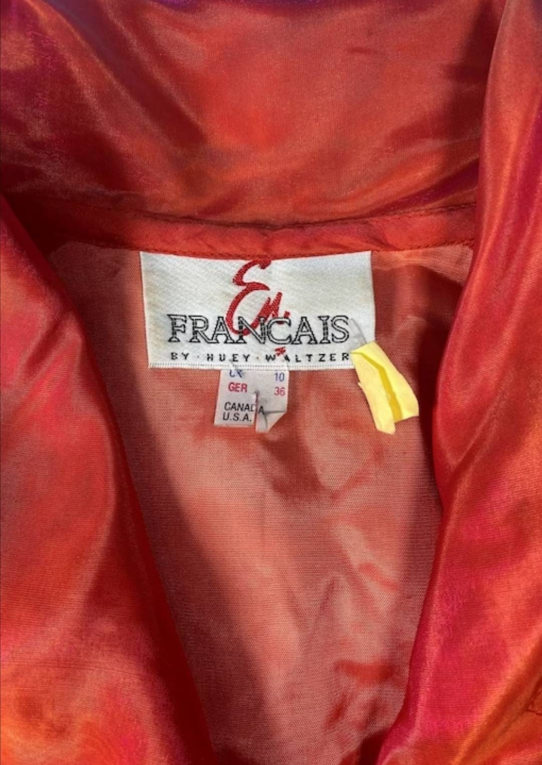 Vintage Revival 80s Orange Chiffon Dress.