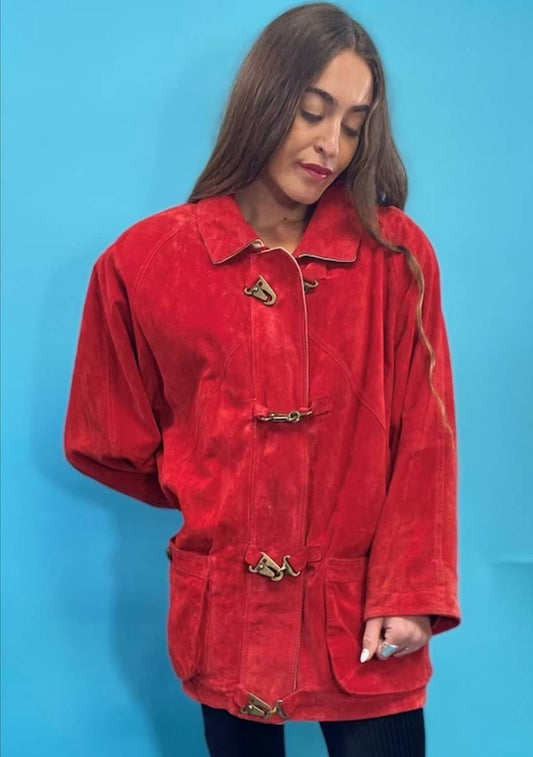 Vintage Red Suede Jacket.