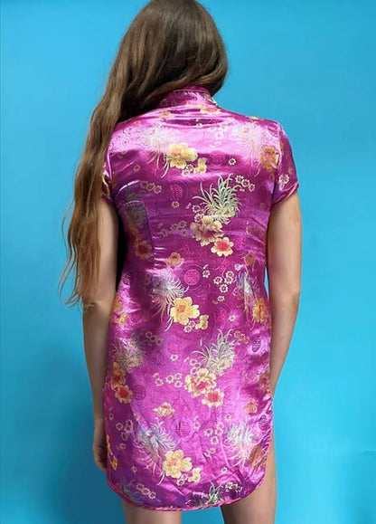 Vintage Pink Chinoiserie Jacquard Dress.