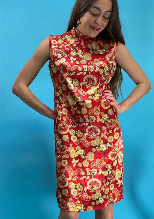 Vintage Chinoiserie Printed Dress.