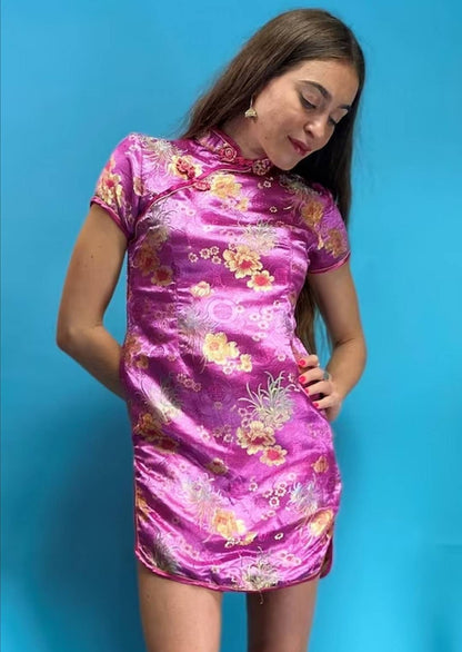 Vintage Pink Chinoiserie Jacquard Dress.