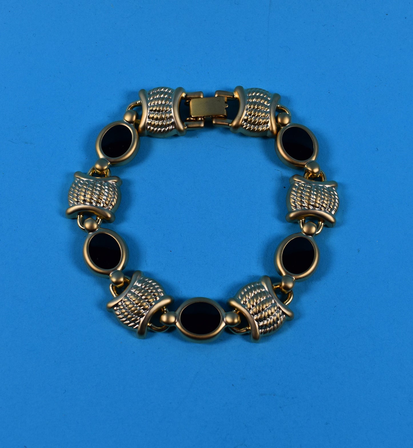Vintage 90s Gold and Black Bracelet