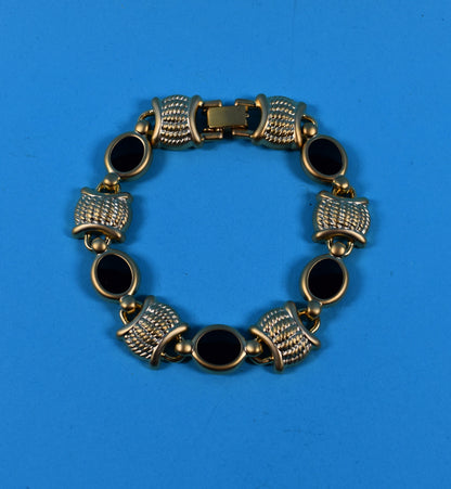 Vintage 90s Gold and Black Bracelet