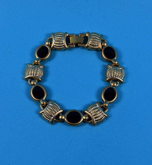 Vintage 90s Gold and Black Bracelet