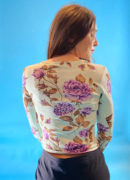 Y2K Karen Millen Vintage Beaded Floral Cardigan.