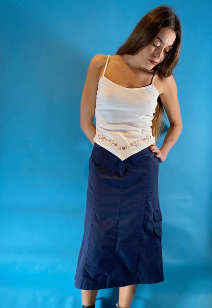 Y2K Cargo Skirt In Navy.