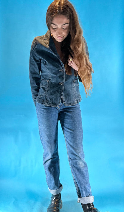 Vintage Lee 1980s High Waisted 'Mom' Tapered Denim Jeans.