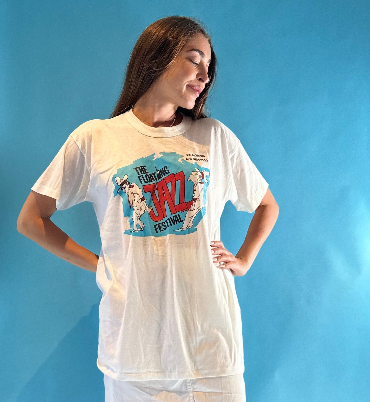 The Floating Jazz festival White t-shirt.