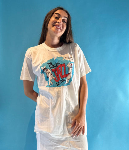 The Floating Jazz festival White t-shirt.
