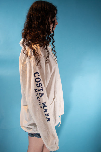 Vintage 1990s Size L Costa Maya Mexico Jacket in White.