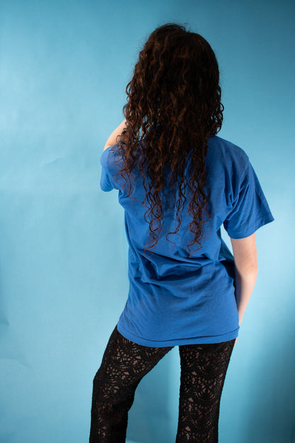 Vintage Graphic Printed New Orleans Jazz T-Shirt in Blue.