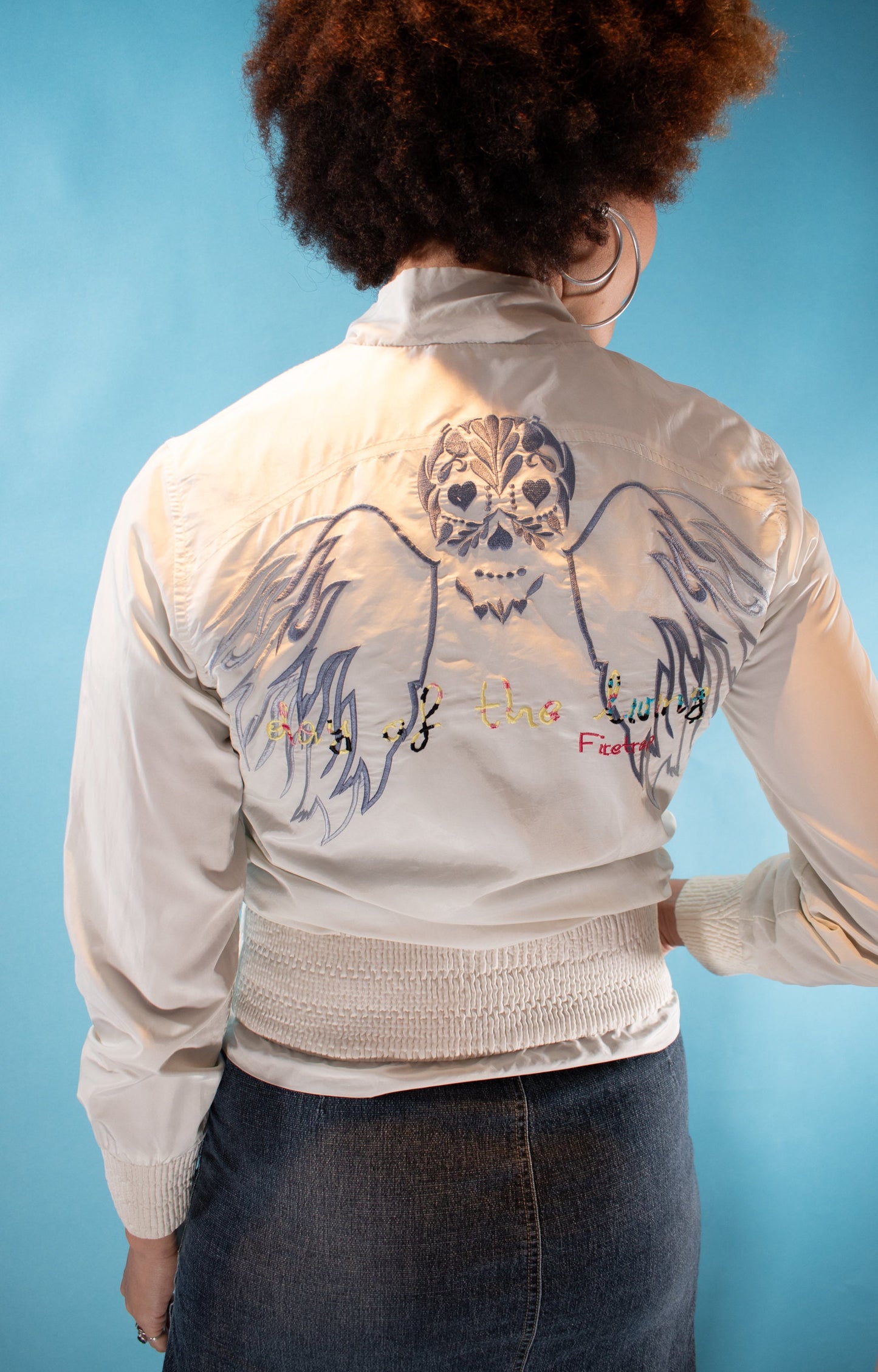 Vintage Y2K S Firetrap Embroidered Track Jacket in White.
